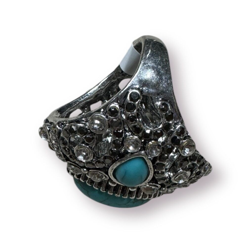 Elegant Turquoise Antique Ring Vintage‎ Size 7 BNWT Vintage - Picture 4 of 9
